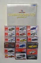 Eighteen boxed small scale diecast model car sets from Takara Tomy, all Japanese imports to