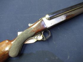 C.G. Bonehill of Birmingham 12 bore bar in action side by side double trigger shotgun, 30 inch