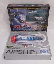 Indoor remote control airship, box opened all parts appear present and in good condition, and a