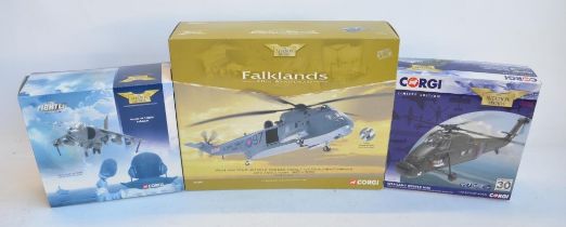 Three Corgi Aviation Archive 1/72 scale Falklands War themed models to include AA33401 20th