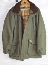 LE CHAMEAU gents shooting coat, 'Barley veste' cotton canvas waterproof outer, size XL, and a pair