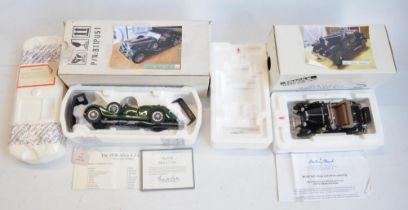 2 boxed 1/24 scale diecast model cars to include Franklin Mint 1938 Alvis 4.3 Ltr and Danbury Mint