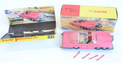 Vintage Dinky 100 FAB 1 in good working condition with 4 rockets, outer box (very good condition for