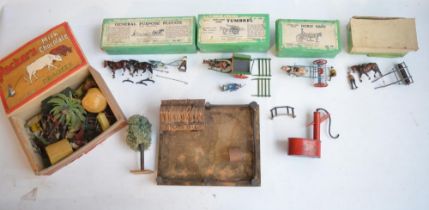 Collection of mostly W Britain's lead figures and models, mostly farm to include boxed General