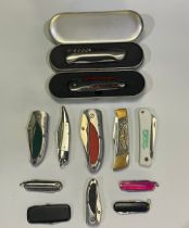 Collection of pocketknife’s of various styles and sizes, makers include inox of France ect.