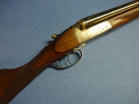 Denton & Kennell 12 bore side by side double trigger shotgun with 26 3/4 inch barrels and 14 5/8