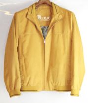 Gents Benny, Les Hommes suede leather bomber jacket in yellow/tan, size L, never worn