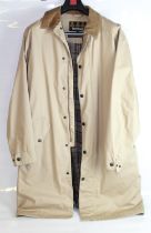 Gents Barbour Melbourne Mac in beige, plaid lined, size XL, never worn