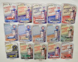 Fifteen factory sealed Greenlight 1/64 scale "Running On Empty" series models, contents and cases as