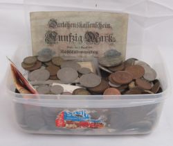 Large mixed collection of GB and International coins and banknotes (qty.)