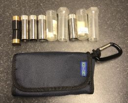 Set of Teague Beretta skeet chokes (4) and a pair of snap caps. No. 2 extended skeet chokes and