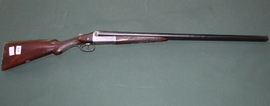 12B W.W Greener side by side ejector double trigger shotgun with 30" barrels, overall length 46",