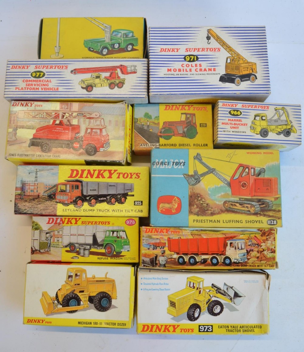Twelve boxed vintage diecast plant/commercial vehicle models to include Corgi 1128 Priestman Luffing