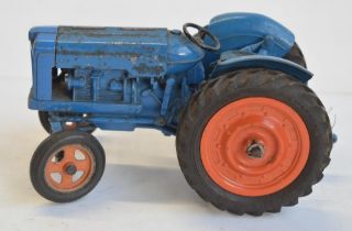 Vintage Chad Valley Fordson Major tractor model with working steering, opening engine panels etc. No