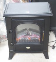 Duplex log burner effect electric heater, W54cm D36cm H68cm