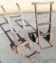 C20th 'Cayless C.B.B. Works Battersea' stamped '912' hand trolley and other C20th hand trolley