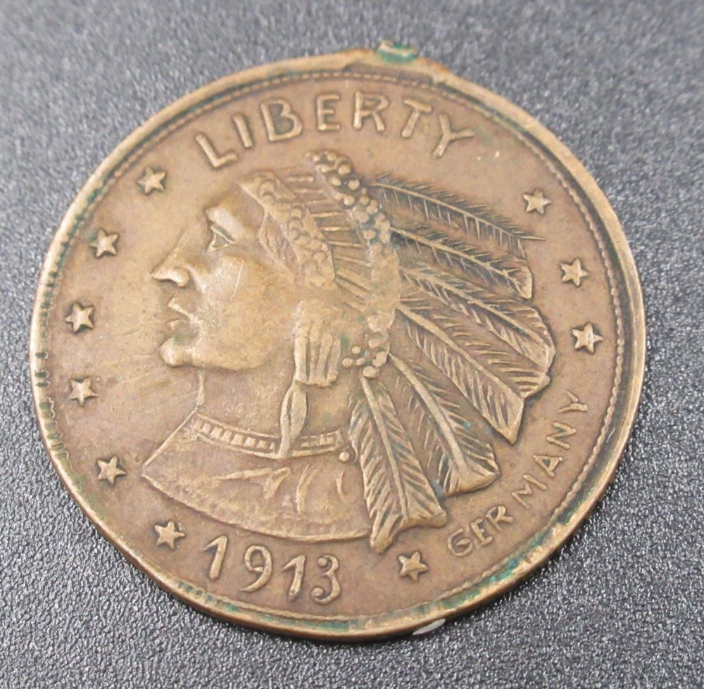 US Indian Head 1913 Coin/token In the style of a half dollar - Image 2 of 2