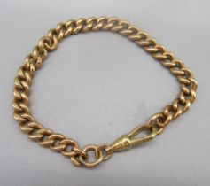 9ct rose gold chain link bracelet, stamped 375, with 9ct yellow gold dog clip clasp, stamped 9ct,