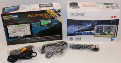 Memory Map Adventurer S700 7" GPS navigation system, and an Archos AV 700 mobile digital TV (2)