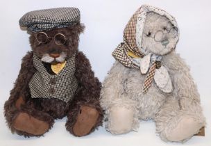 WITHDRAWN Charlie Bears by Isabelle Lee - Grandma CB131405, and Grandpa CB131406B, both with neck t