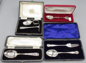 George V silver cased pusher set, by S Blanckensee & Sons Ltd, Birmingham, 1937, Victorian silver