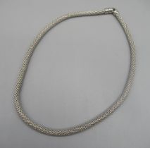 White metal cable chain necklace, the clasp stamped 375, 21.11g