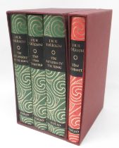 Folio Society - J.R.R. Tolkien, Lord of the Rings 3 volume set in slip-case and The Hobbit single b