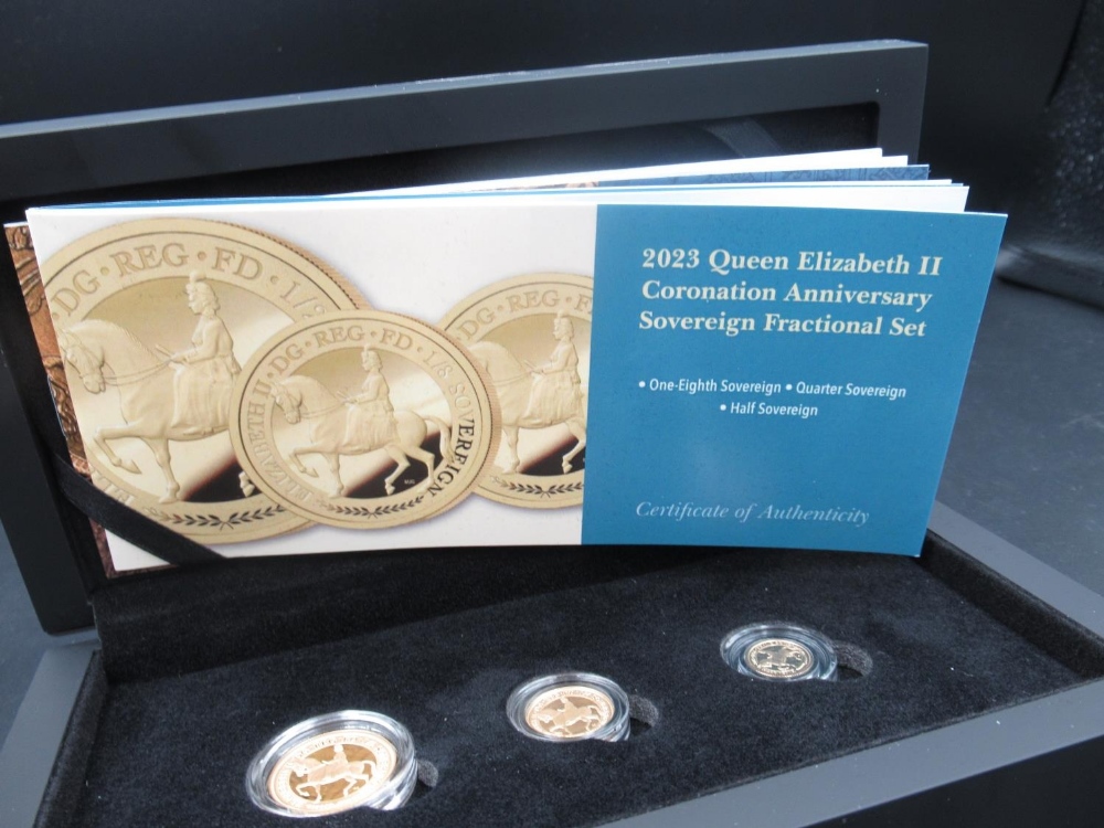 Hattons of London 2023 Queen Elizabeth II Coronation Anniversary Sovereign Fractional Set, including - Image 3 of 3