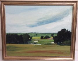 Neville Swaine (British Contemporary); First Tee Alwoodley Golf Club, oil on canvas, signed and