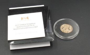 Harrington & Byrne 2022 United Kingdom Queen Elizabeth II Memorial Gold Sovereign, cased, with