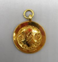 9ct yellow gold fob G. Cooper, H.W.A.A, 1930, stamped 375, 4.60g