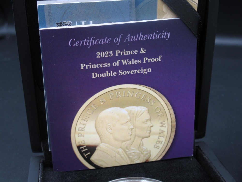 Hattons of London 2023 Prince and Princess of Wales Proof Double Sovereign, limited edition of 99, - Image 2 of 3