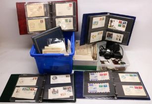 WITHDRAWN Large collection of German FDCs and stamps, collection of assorted GB coins, and an Olym