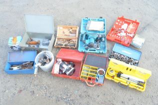 Collection of previously used workshop tools to include air tools and welding equipment, a Challenge