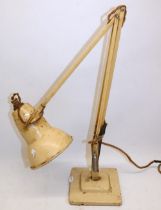 Herbert Terry & Sons Ltd., Redditch - 'Anglepoise' lamp in cream painted finish on stepped base,