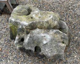 A stone garden feature