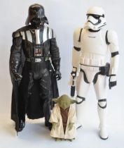 Darth Vader and Stormtrooper 31" large figure models by Jakks Pacific and a battery powered Hasbro