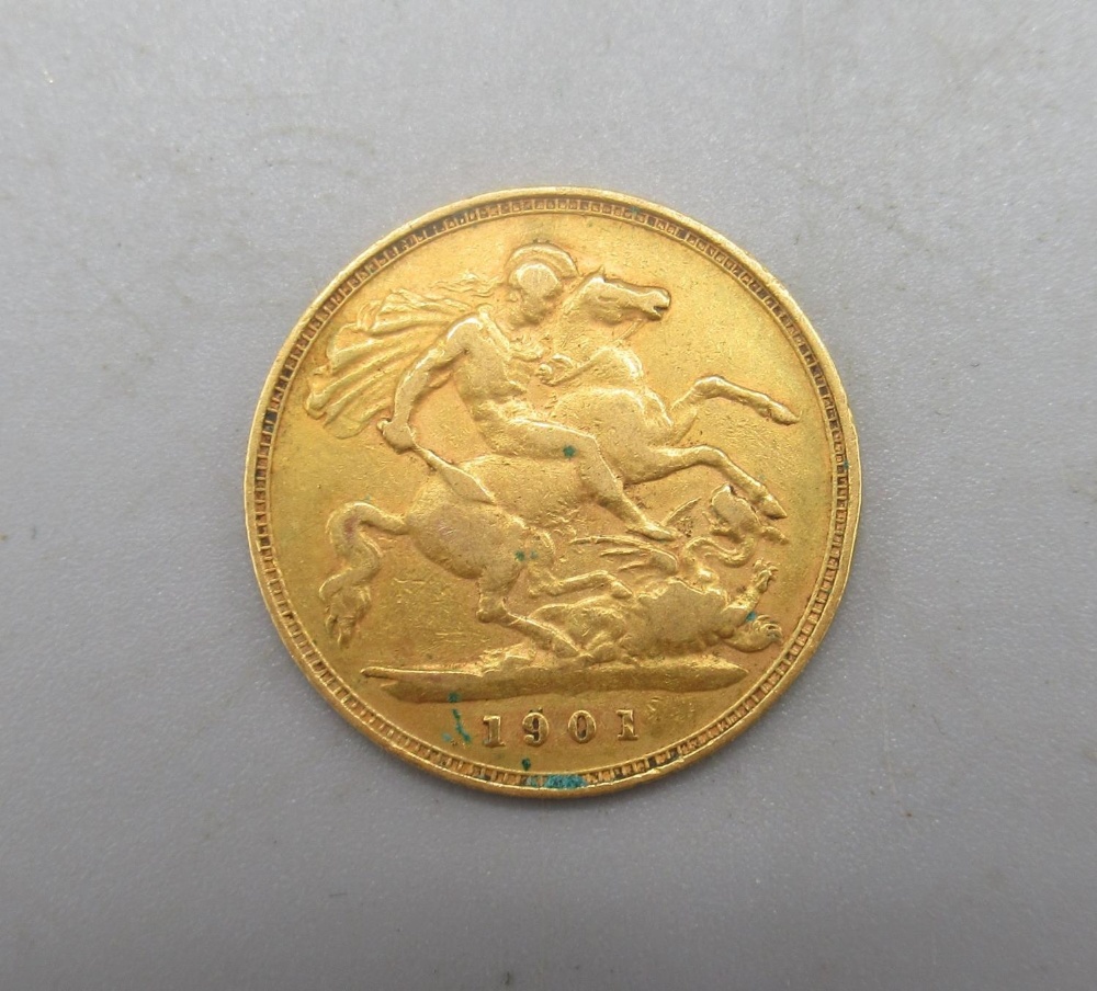 Victorian half sovereign, 1901, 4.01g - Image 2 of 2