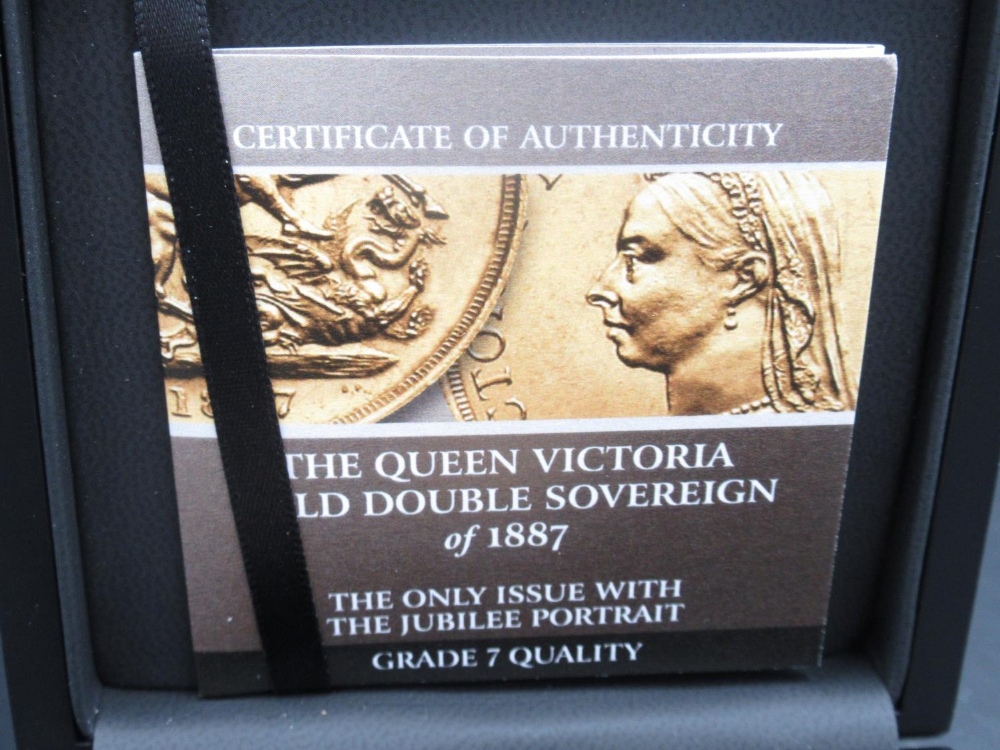 Hattons of London 'The Queen Victoria Double Sovereign', 1887, boxed with certificate of - Image 3 of 3