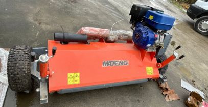 A mateng petrol grass topper with quad bike fittings cutting width 120cm with eclectic ignition