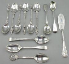 Six Victorian silver figural spoons with twisted stems, by Edwin Thompson Bryant, London, 1893,