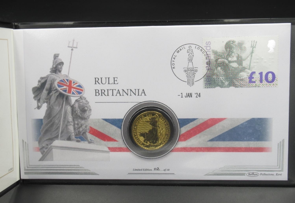 Harrington & Byrne 2024 One Ounce Gold Britannia Coin Cover, limited edition 2/10, with certificate, - Image 3 of 4