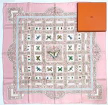 Hermes silk scarf, 'Joyaux De L'ete', designed by Antoine de Jacquelot c1995, decorated with