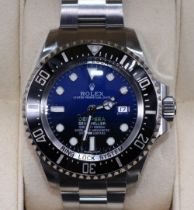 Rolex Oyster Perpetual Date Deepsea 'Sea-Dweller' 4000 stainless steel wristwatch, signed