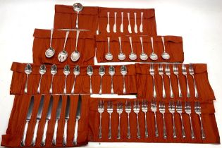 Canteen of American Gorham Sterling silver Greenbrier pattern cutlery for six covers comprising; six