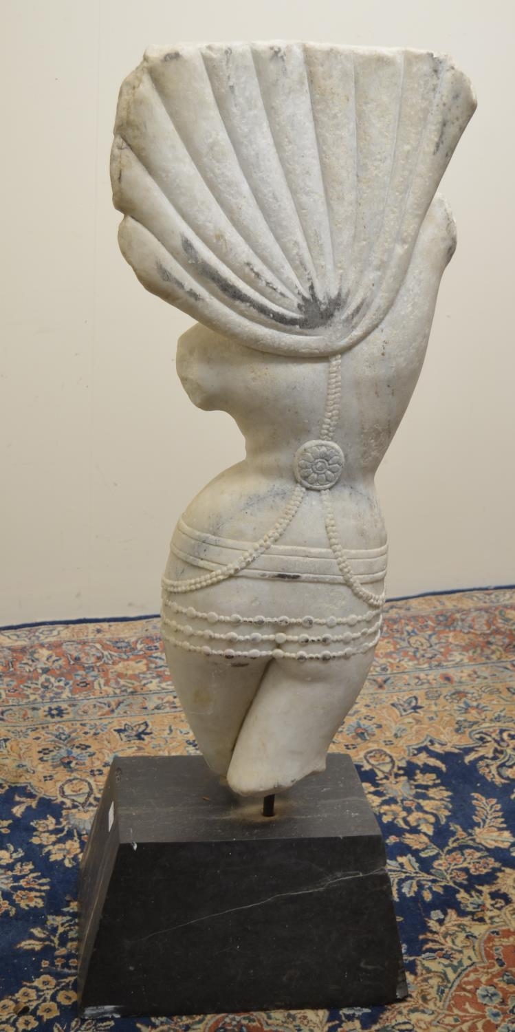 Large white marble head and torso model of Tara, Female Bodhisattva especially revered in - Image 3 of 3