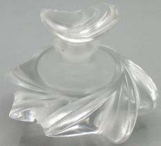 Lalique ‘Samoa’ perfume bottle in clear and frosted glass, w10cm