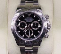 Rolex Oyster Perpetual Superlative Chronometer Cosmograph 'Daytona' stainless steel wristwatch,