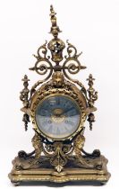 Japy Freres - Bright Paris - 19th century 8 day French mantle clock, pierced urn final over drum