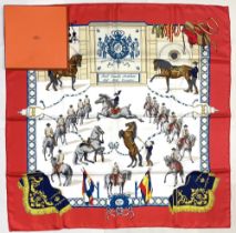 Hermes silk scarf, 'Real Escuela Andaluza del Arte Galere', designed by Hubert de Watrigant c1996,